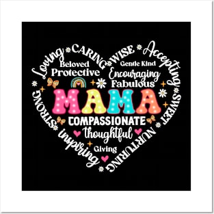 Retro Mama Grandma Auntie, Nana, Blessed Mom, Mom Life, Mother's Day Posters and Art